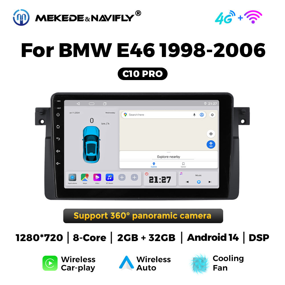 Suitable for BMW E46 1998-2006 Android large screen central control car navigation radio screen carplay