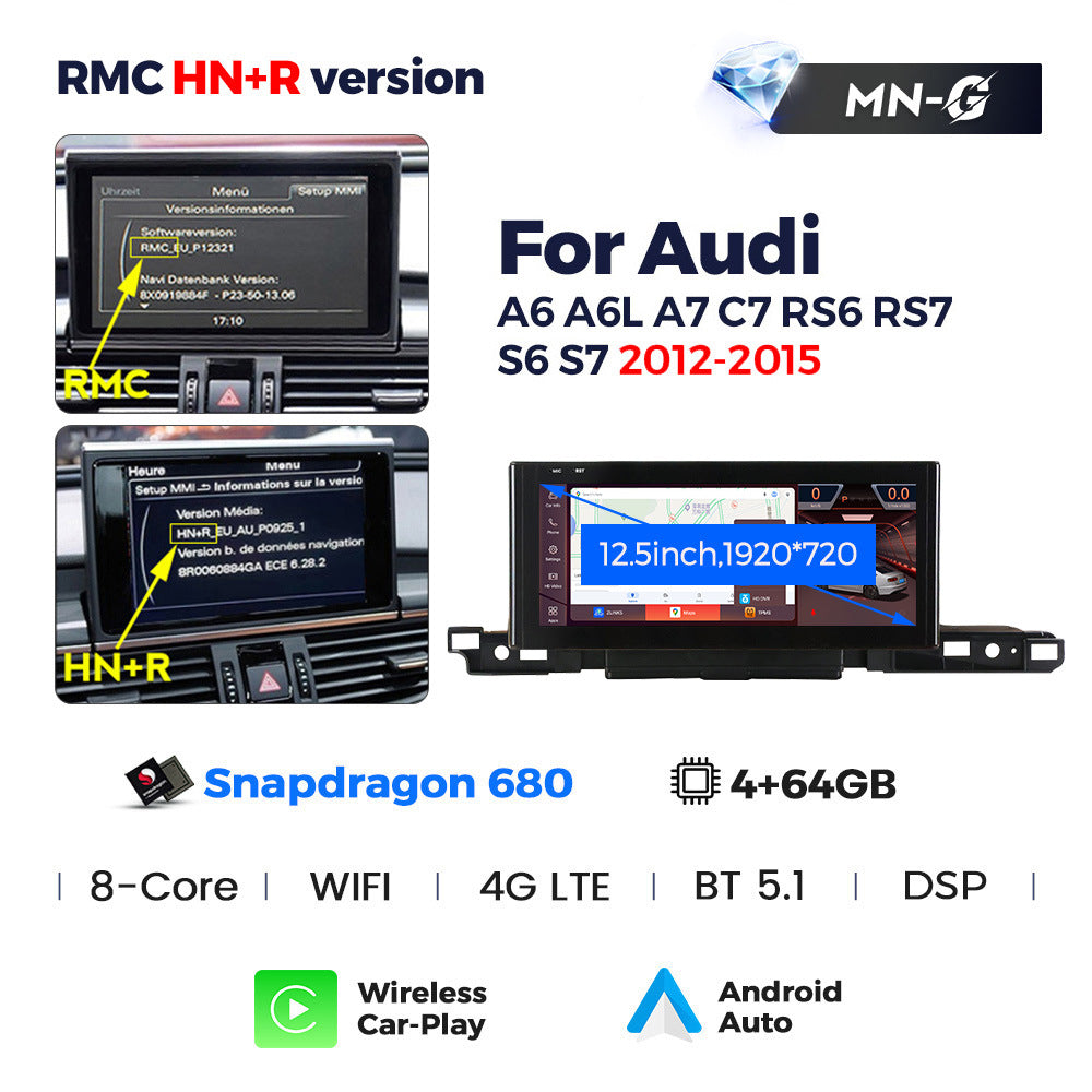 Applicable to Audi A6 A7 C7 S6 2016-2020 Android large screen central control car navigation Bluetooth Carplay