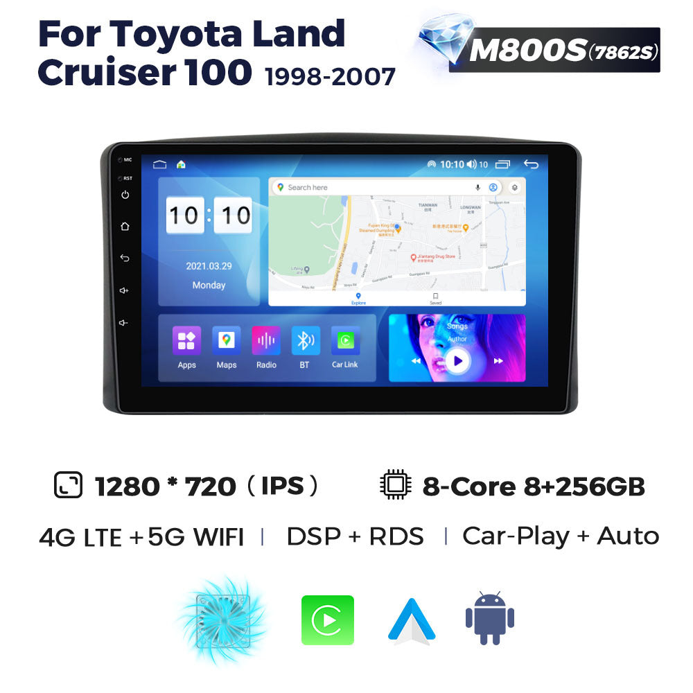 Suitable for Toyota Land Cruiser 100 1998-2007 Android large screen central control navigation Carplay