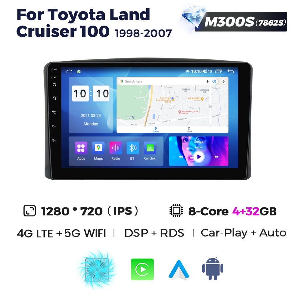 Suitable for Toyota Land Cruiser 100 1998-2007 Android large screen central control navigation Carplay