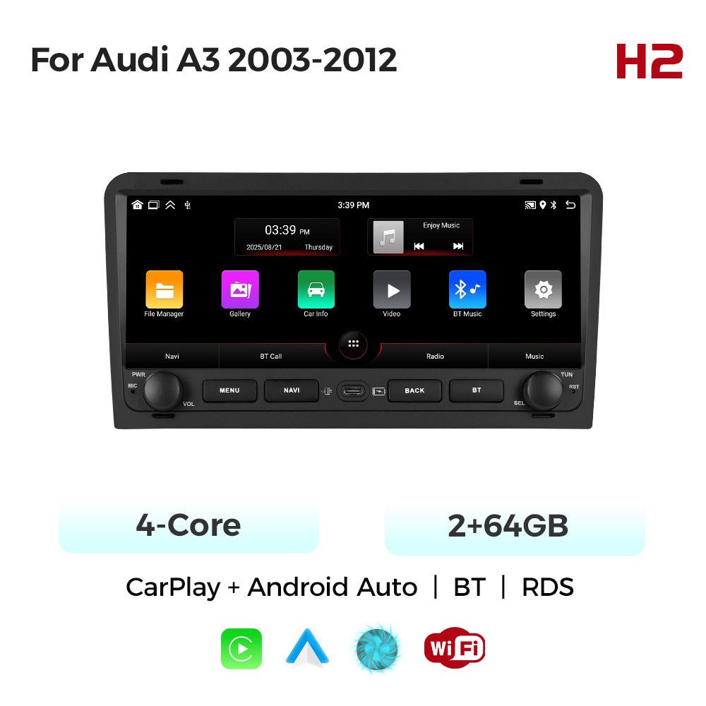 Applicable to Audi A3 2003-2013 button Android large screen central control navigation Bluetooth radio 10.25 inches