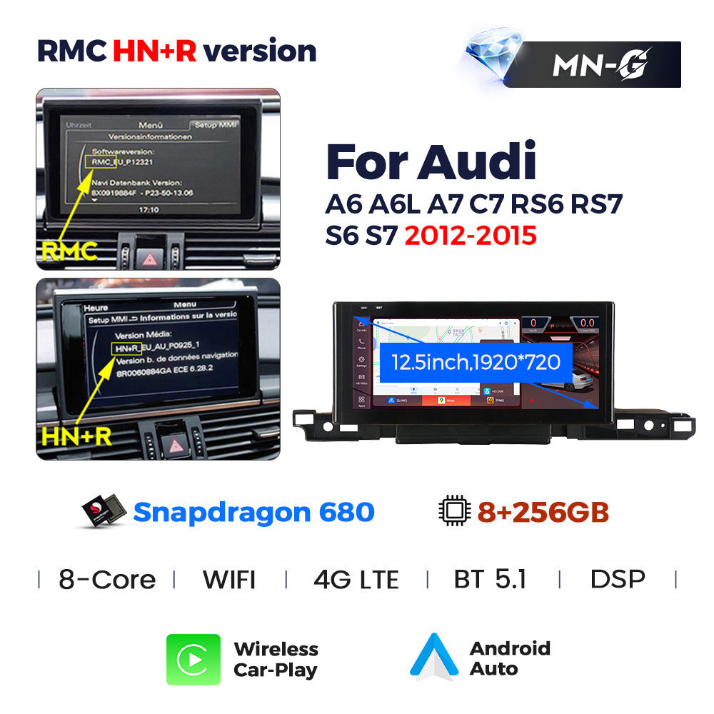 Applicable to Audi A6 A7 C7 S6 2016-2020 Android large screen central control car navigation Bluetooth Carplay