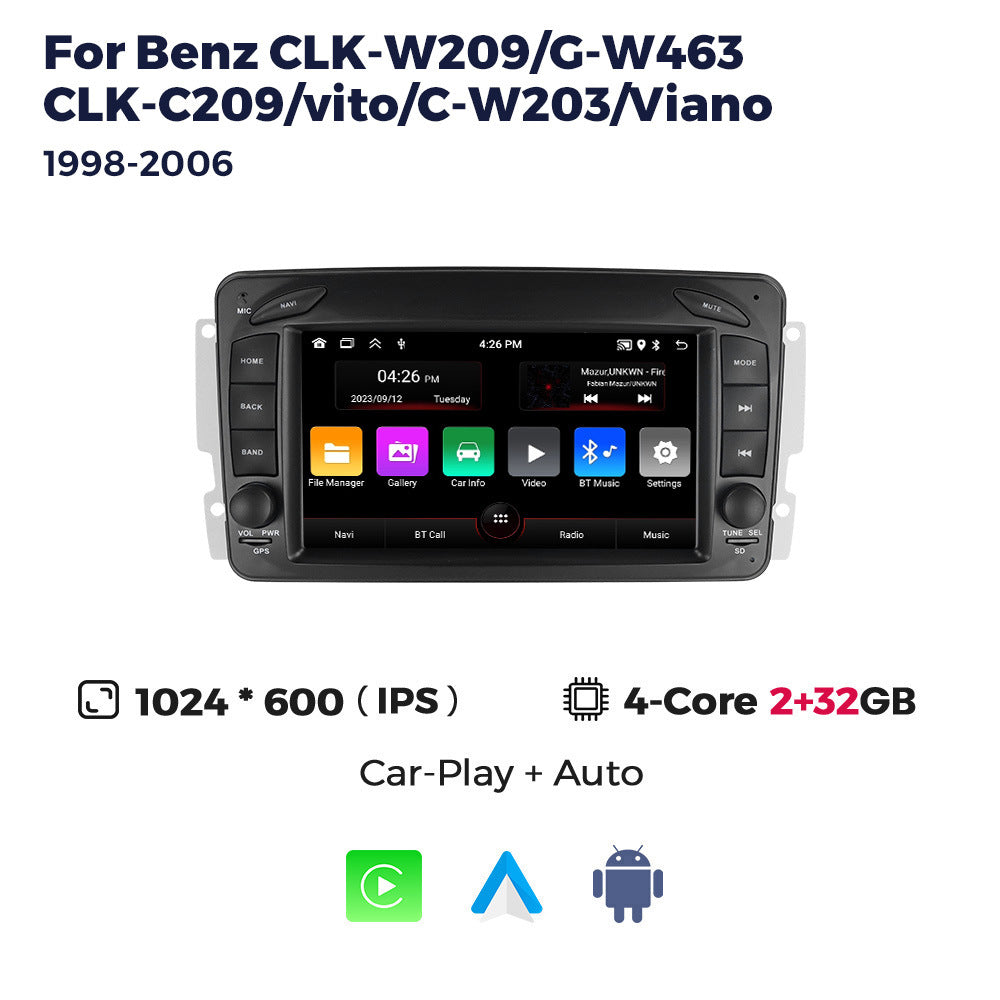 Suitable for benz w209, original car button style 7inch disc-free android smart car navigation system
