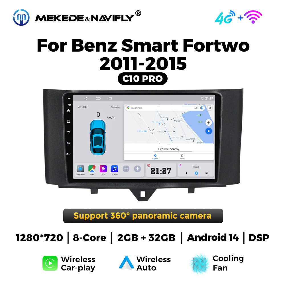 Applicable to Mercedes-Benz smatr Fortwo 2011-2015 Android large screen central control car navigation radio screen