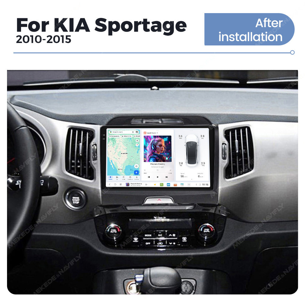 DUDUAUTO is suitable for Kia Smart Run 11-14 years Android large screen central control car navigation Bluetooth Carplay
