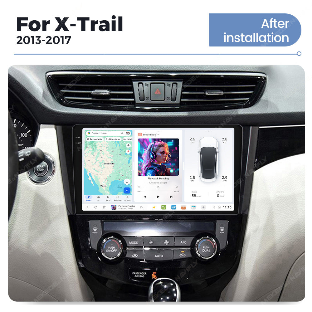 DUDUAUTO for Nissan X-trail 13-17 Android large screen central control car navigation Bluetooth Carplay