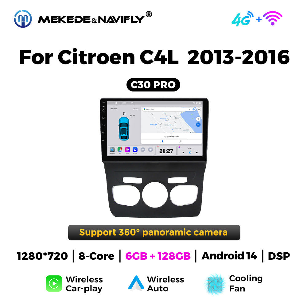 Applicable Citroen C4L 2013-2016 Android large screen central control car navigation radio screen carplay