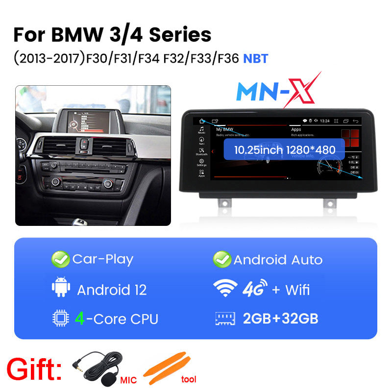 Suitable for bmw 3 series 4 series f30/f31 original car central control large screen upgrade android car navigation 10.25inch