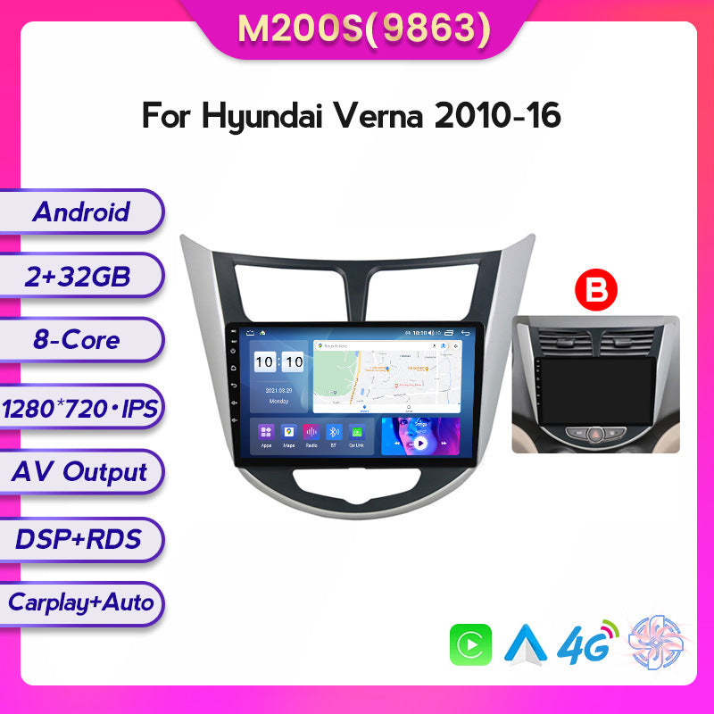 Compatible with Hyundai Verna 10-16 models Android large screen central control in-car navigation screen 128
