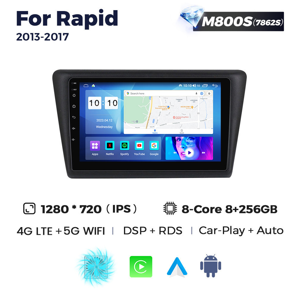 Suitable for skoda rapid android large screen car navigation wireless carplay