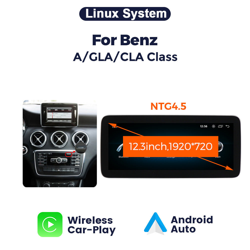 Suitable for benz a gla cla class mercedes-benz a-class linux modified large screen wireless carplay