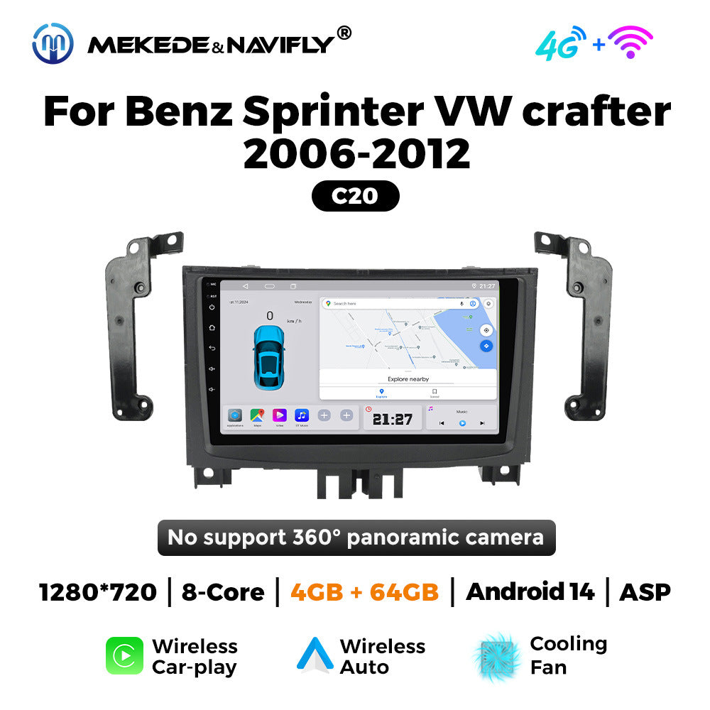Applicable Mercedes-Benz Sprinter Volkswagen Crafter Android Large Screen Central Control Car Navigation Radio Screen