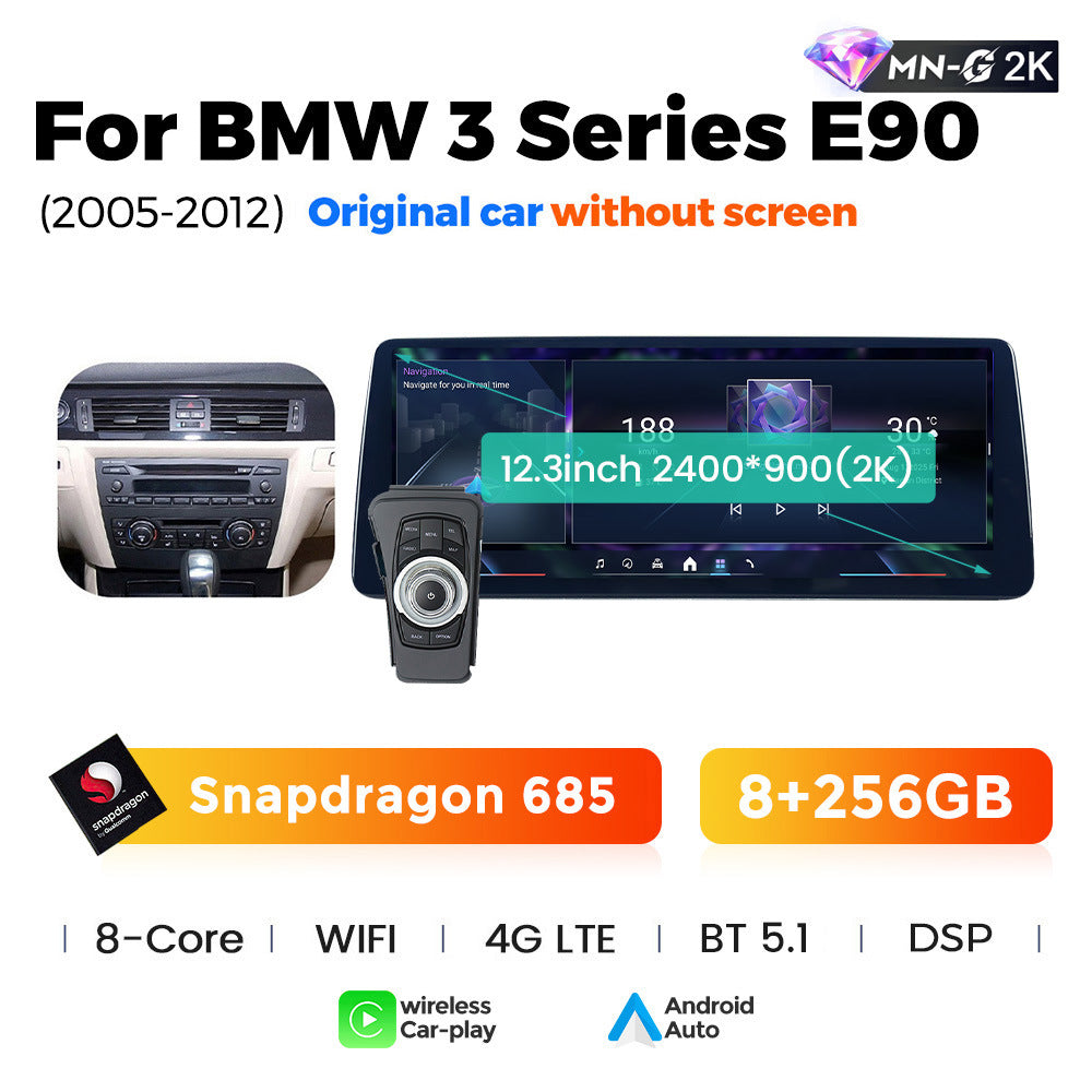 12.3 Applicable to BMW 3 Series E90 2005-2012 Android Large Screen Central Control Car Navigation Bluetooth Carplay