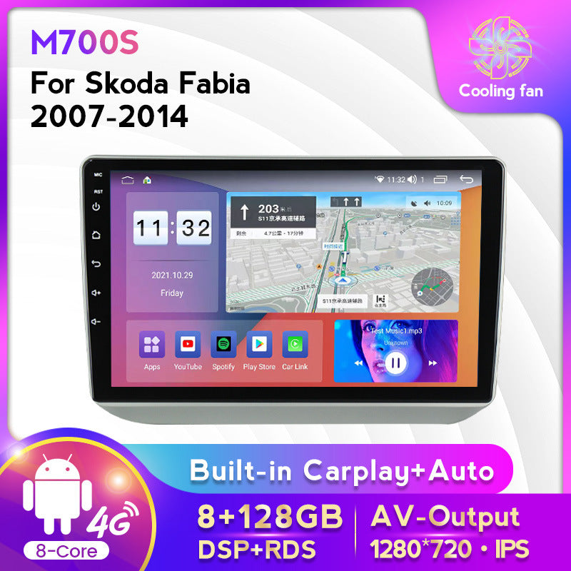 Compatible with Skoda Fabia 07-14 models with an 8+128GB central navigation screen for Android large screen