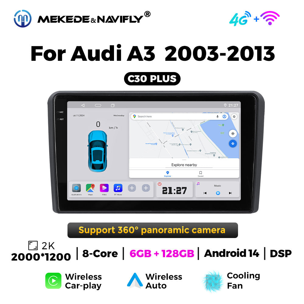 Suitable for Audi A3 2003-2013 Android large screen central control car navigation radio screen carplay