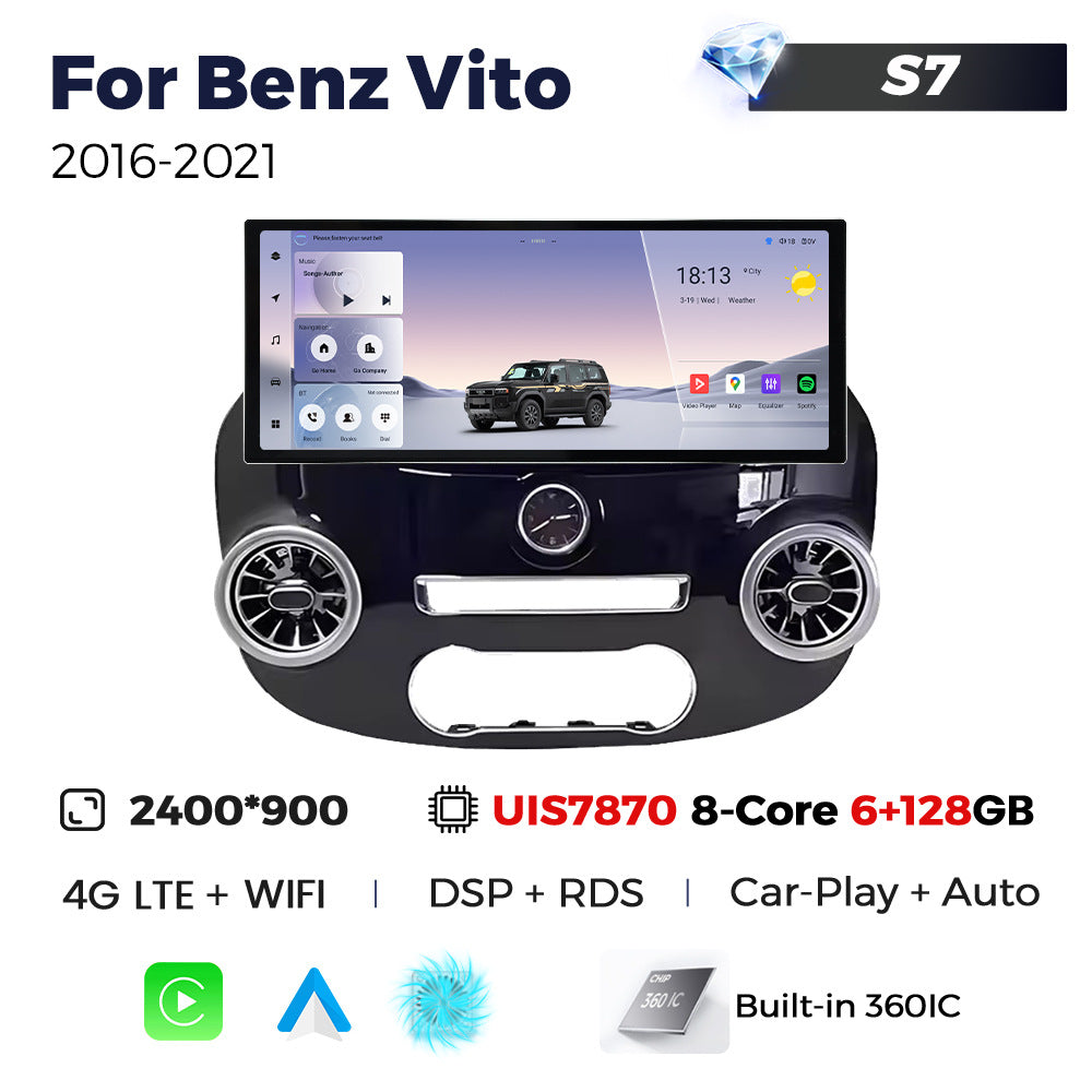 Suitable for benz vito 2016-2021 mercedes-benz vito upgrade restoration 12.3inch android vertical screen navigation