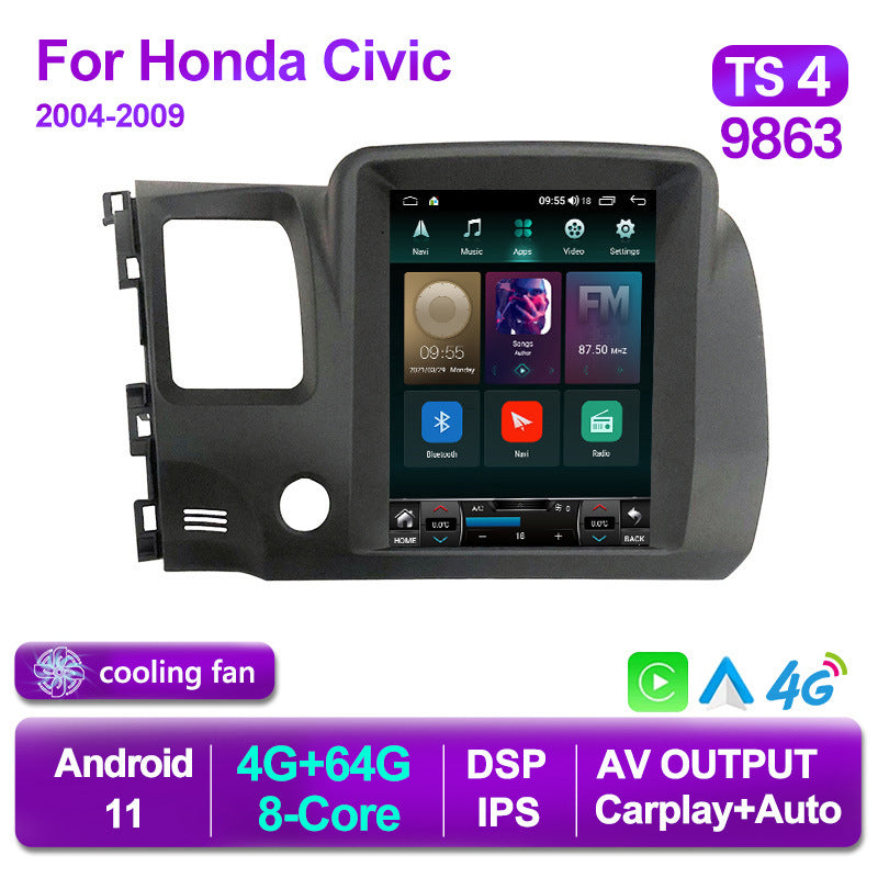 Compatible with Honda Civic Civic 04-09 modified 7862 vertical Android large screen central control in-car navigation