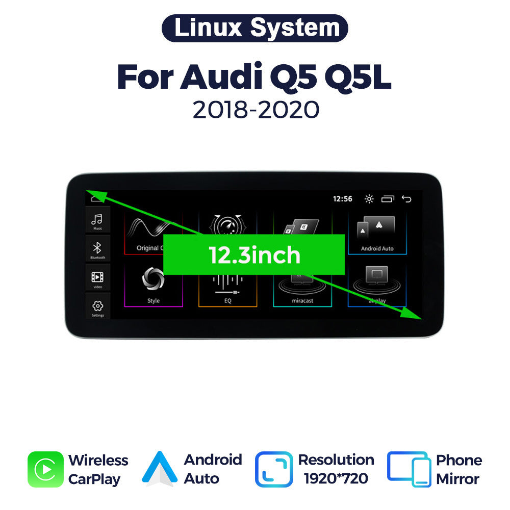 Suitable for audi q5 q5l 2018-2020 audi q5 linux restoration large screen wireless carplay