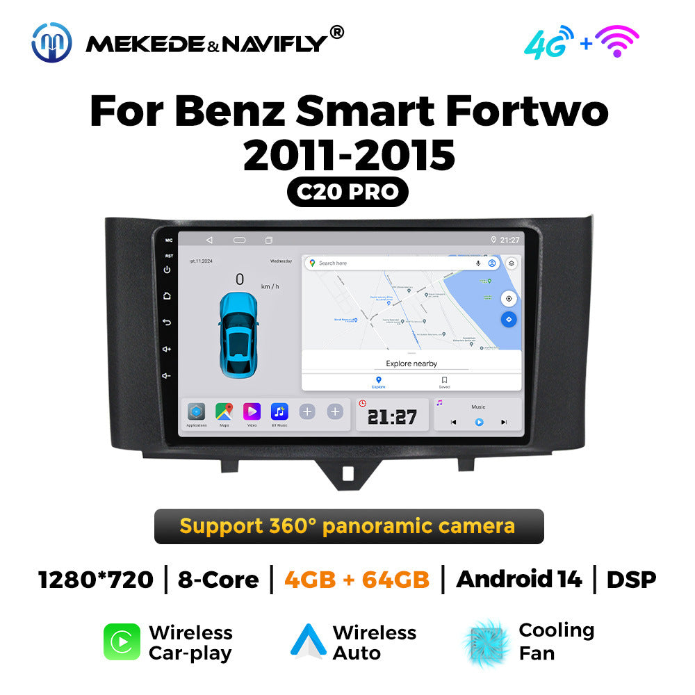 Applicable to Mercedes-Benz smatr Fortwo 2011-2015 Android large screen central control car navigation radio screen