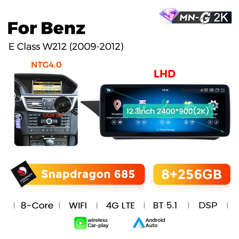 Applicable to Mercedes-Benz E-Class W212 E200 E260 E300 Android large screen central control navigation Bluetooth Carplay