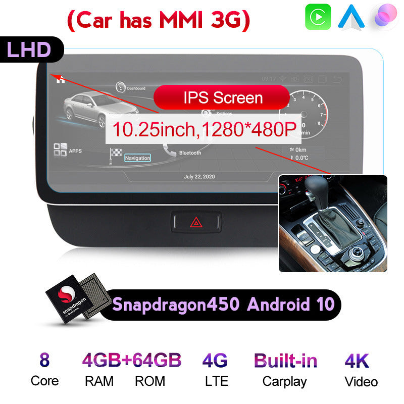 Android 11 head unit with qualcomm chip, vertical screen, carplay, for audi q5/q5l - custom upgrade for center console navigation