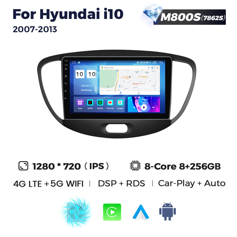 Suitable for hyundai i10 2007-2013 hyundai i10 large screen android car navigator cross-border supply