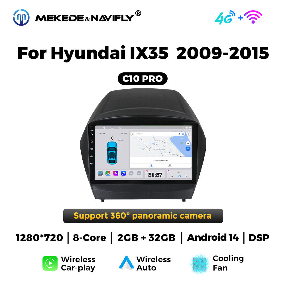Applicable to modern IX35 09-15 Android large screen central control car navigation radio screen Bluetooth Carplay
