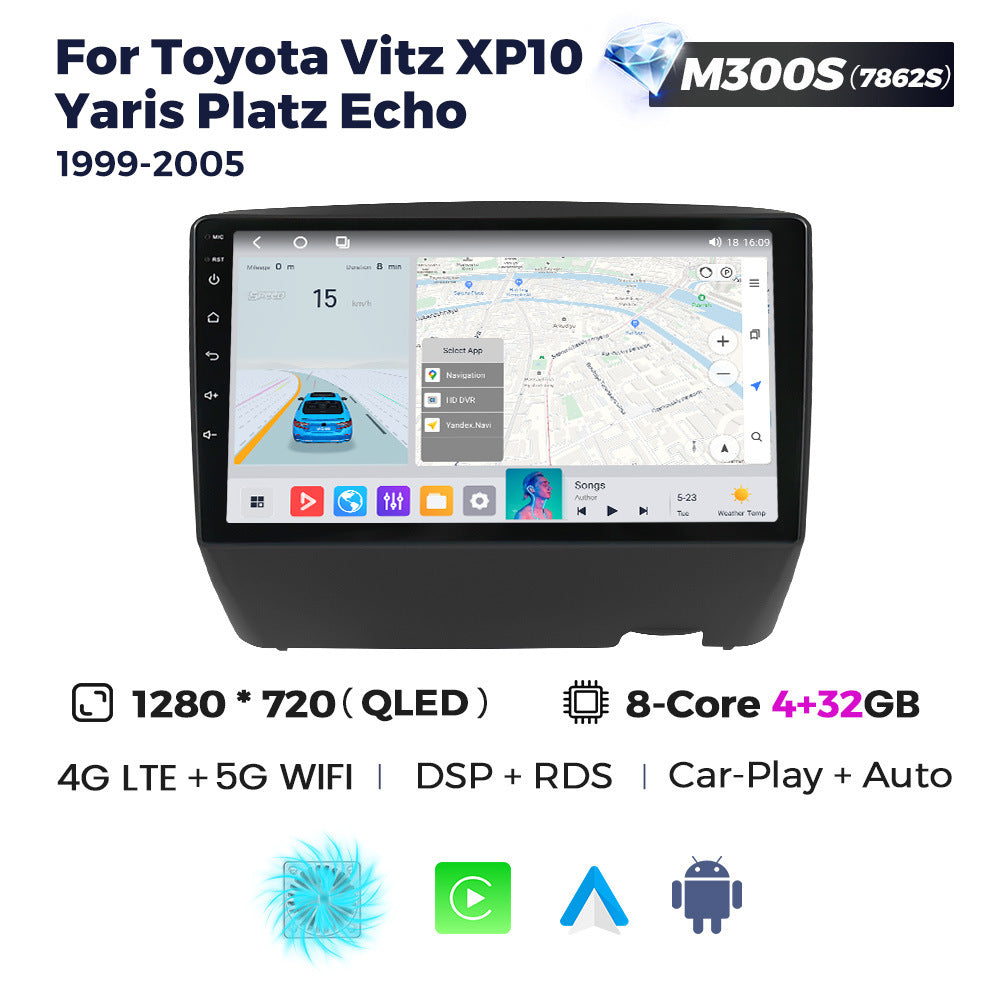 Suitable for Toyota Vitz XP10 Yaris 99-05 Android large screen central control navigation radio Carplay