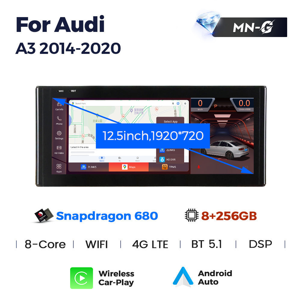 Applicable to Audi A3 2014-2020 Android large screen central control car navigation Bluetooth Carplay