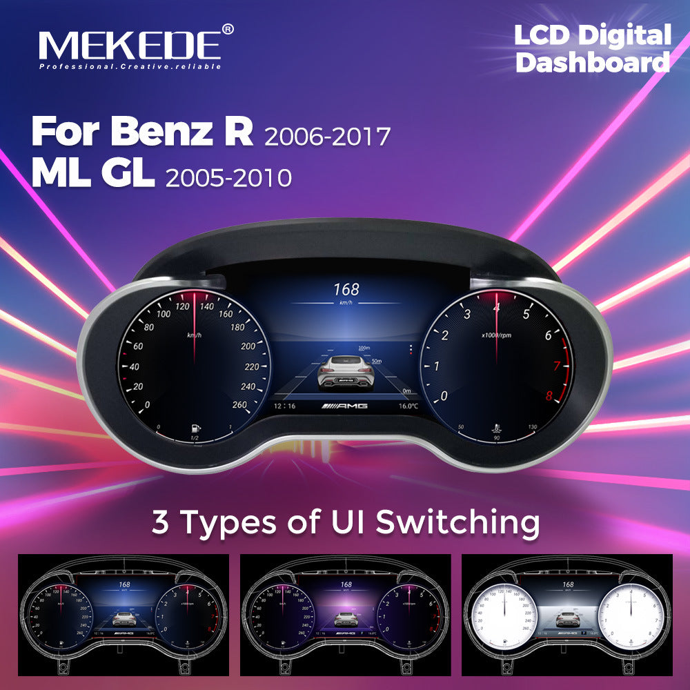 Suitable for Mercedes-Benz R-class ML/GL 2006-2017 modification and upgrade full LCD instrument panel 12.3 inches