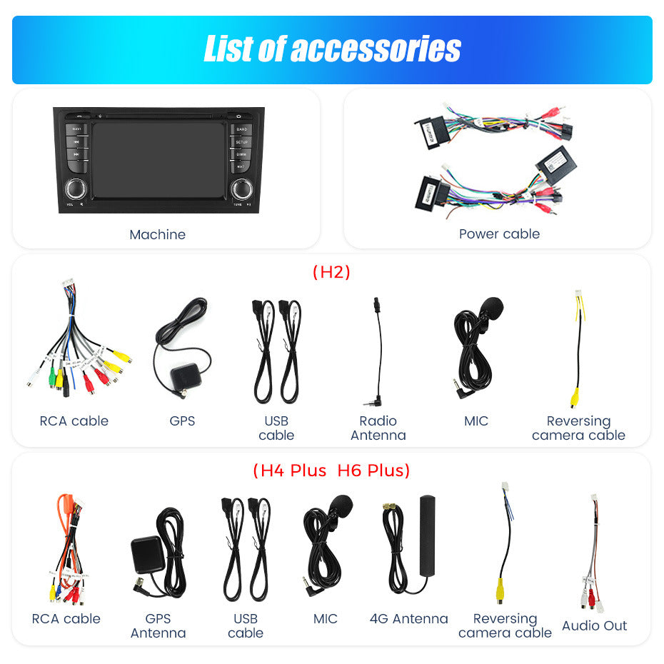 Suitable for Audi A6 S6 RS6 97-04 unilateral button Android large screen central control navigation Bluetooth radio