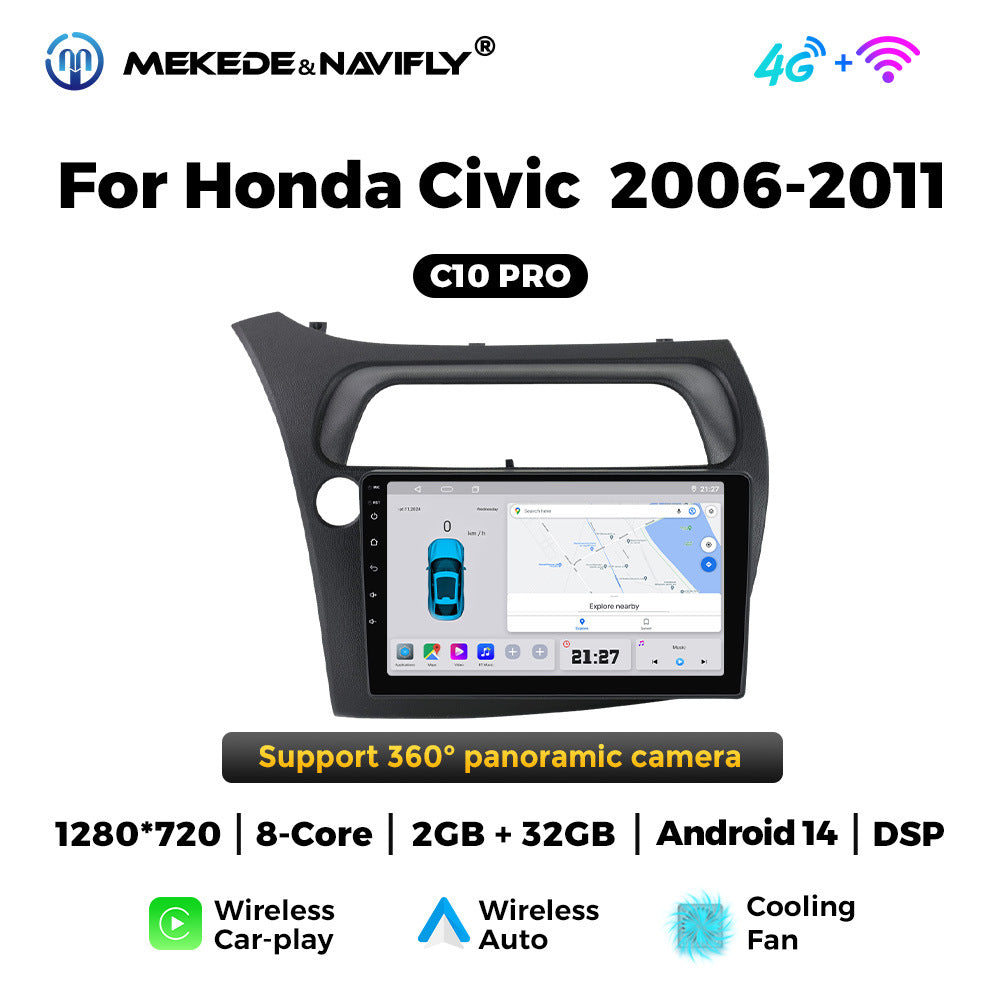 Applicable to Honda Civic 06-11 Android large screen central control car navigation radio screen
