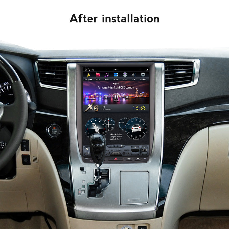 Compatible with Toyota Alphard 10-14 modified vertical screen Android large screen central control in-car navigation all-in-one PX6
