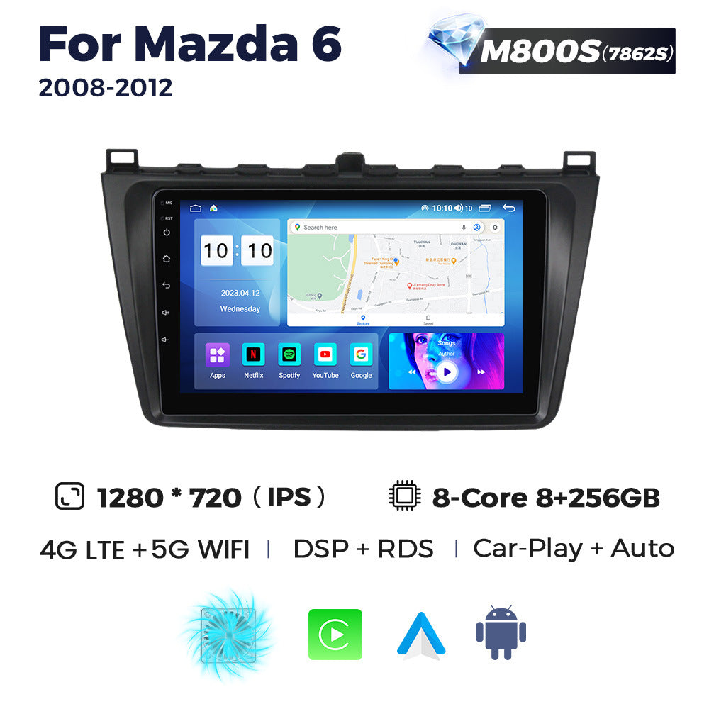 Suitable for 08-12 mazda 6 ruiyi mazda6 android car central control navigator wireless carplay