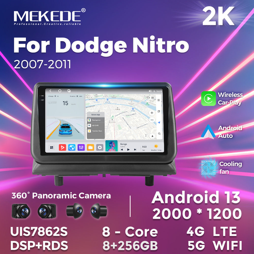 Suitable for dodge nitro 2007-2011 dodge pterodactyl top model large screen android car navigation device