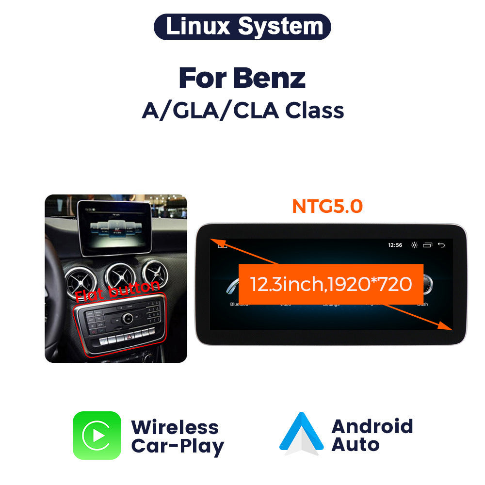 Suitable for benz a gla cla class mercedes-benz a-class linux modified large screen wireless carplay