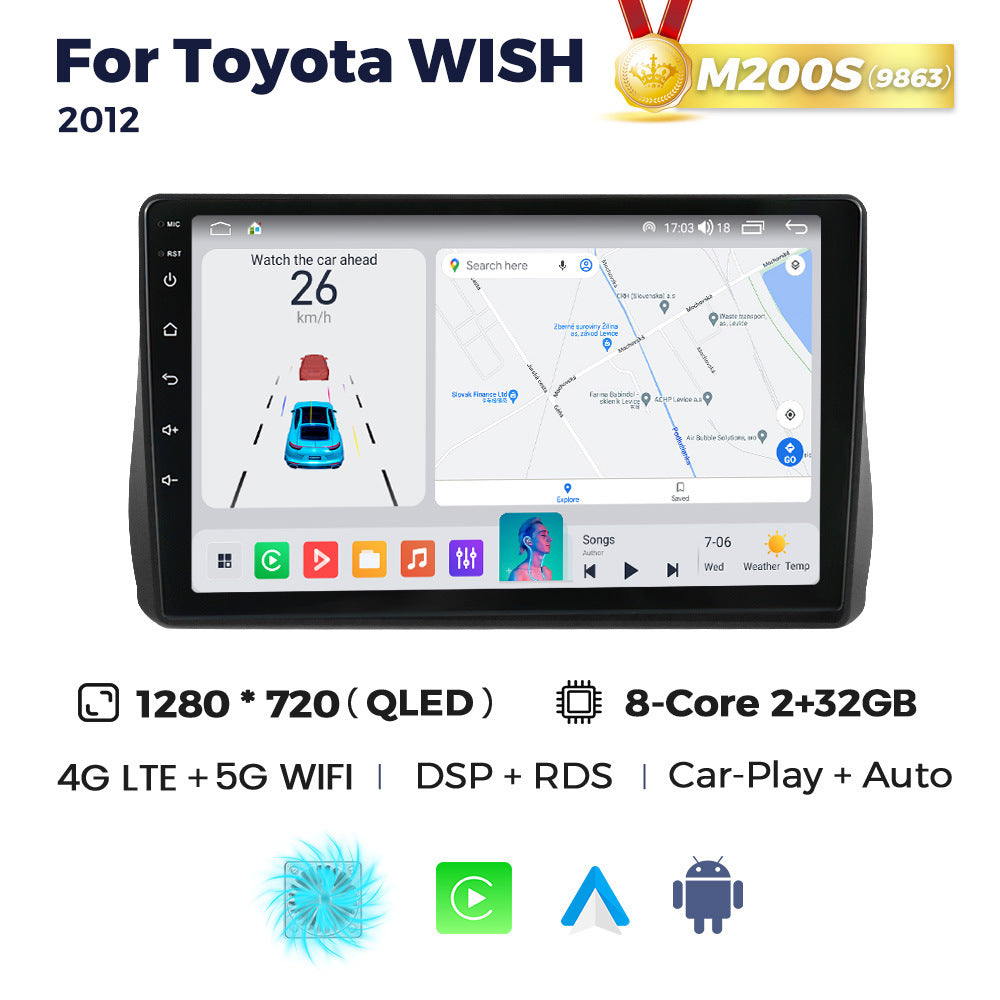 Compatible with Toyota Wish 2012-2016 Android Large-Screen Central Control Navigation Radio Bluetooth CarPlay