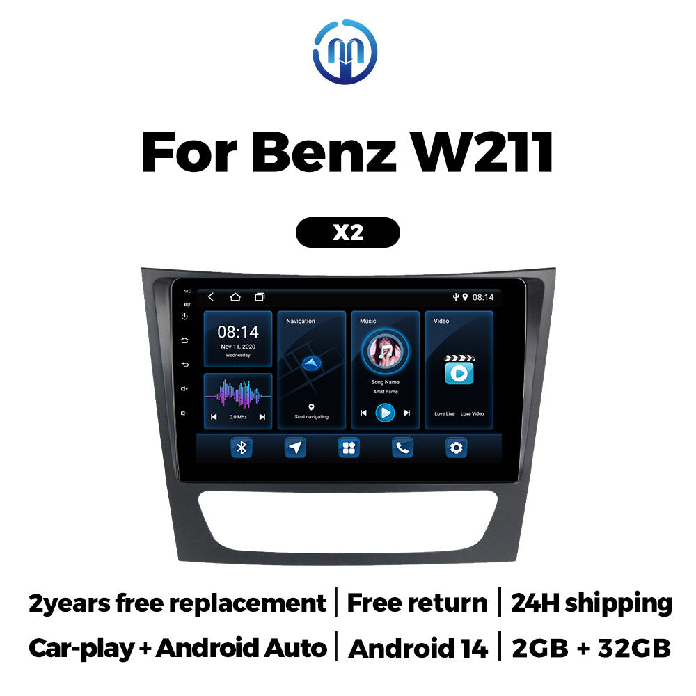 Compatible with Mercedes-Benz W211, E-Class, E200 Android in-car GPS navigation, MP5 in-car Bluetooth player, CarPlay