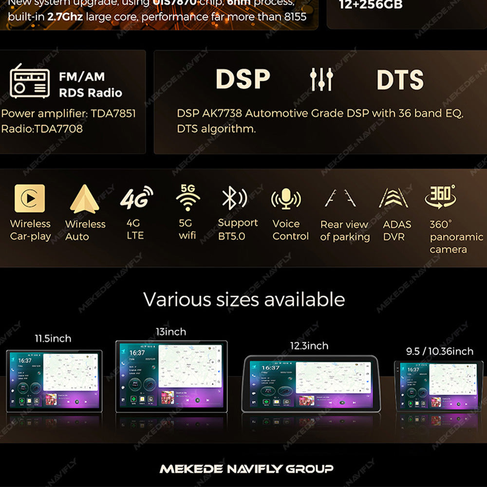 Meikangde factory Android central control large screen car machine navigation host M7plus Fangyitong 7870 car DVD