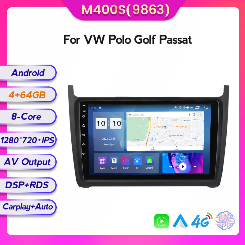 Compatible with Volkswagen, Polo, Passat, Golf, Android large screen, central control in-car navigation screen, 8+128GB