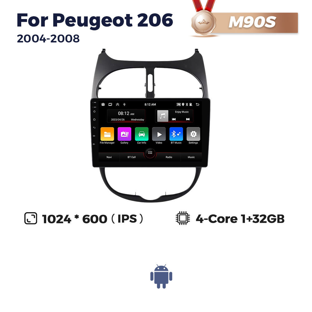 Suitable for citroen c2 04-08 peugeot 206 peugeot206 android central control car navigation system