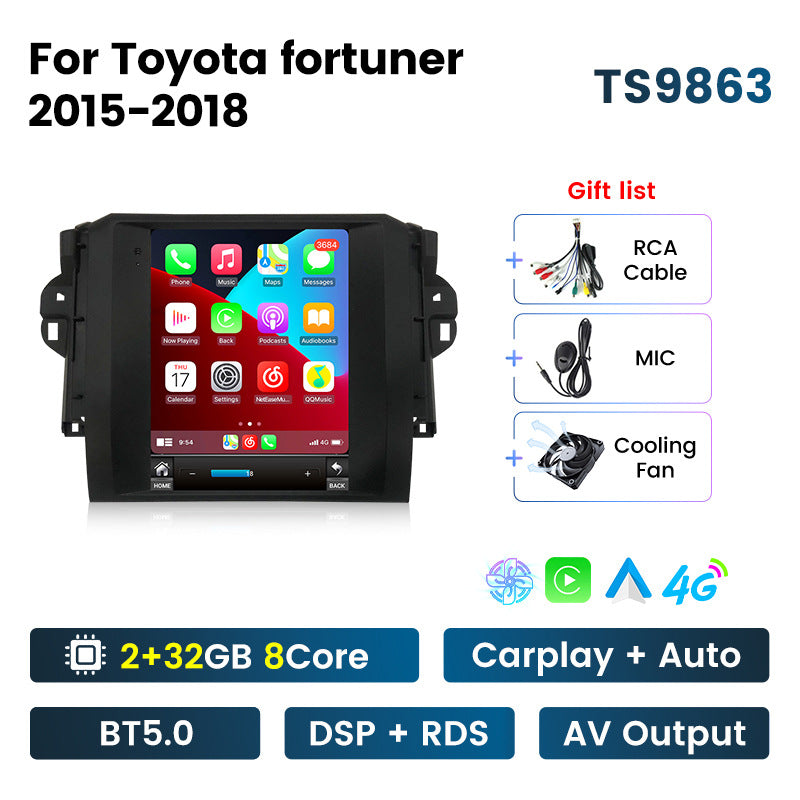 Suitable for 15-18 toyota fortuner and runner models, vertical screen car android navigation system, cross-border