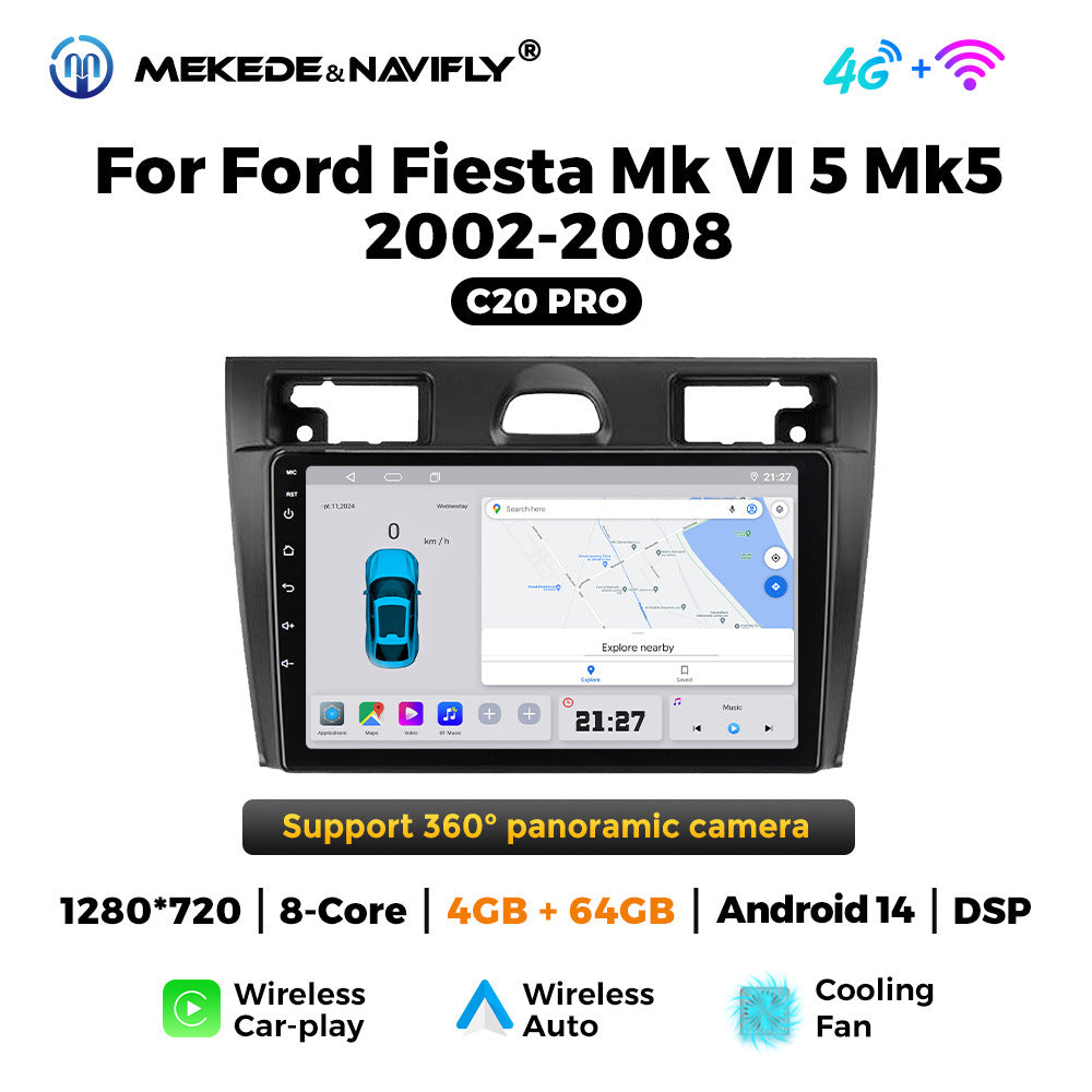 Suitable for Ford Fiesta MK5 2002-2008 Android large screen central control car navigation radio screen