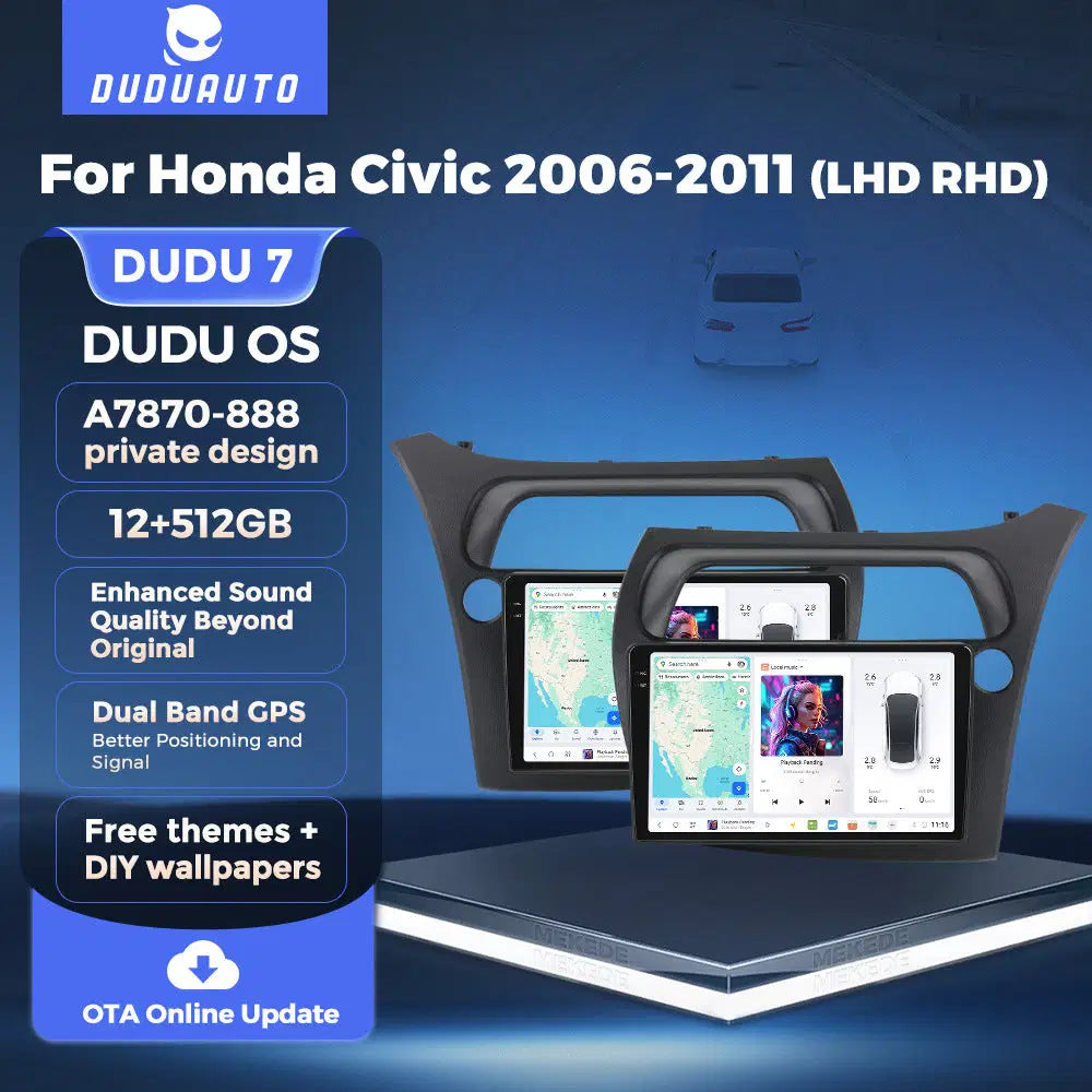 DUDUAUTO for Honda Civic 06-11 Android large screen central control car navigation Bluetooth Carplay