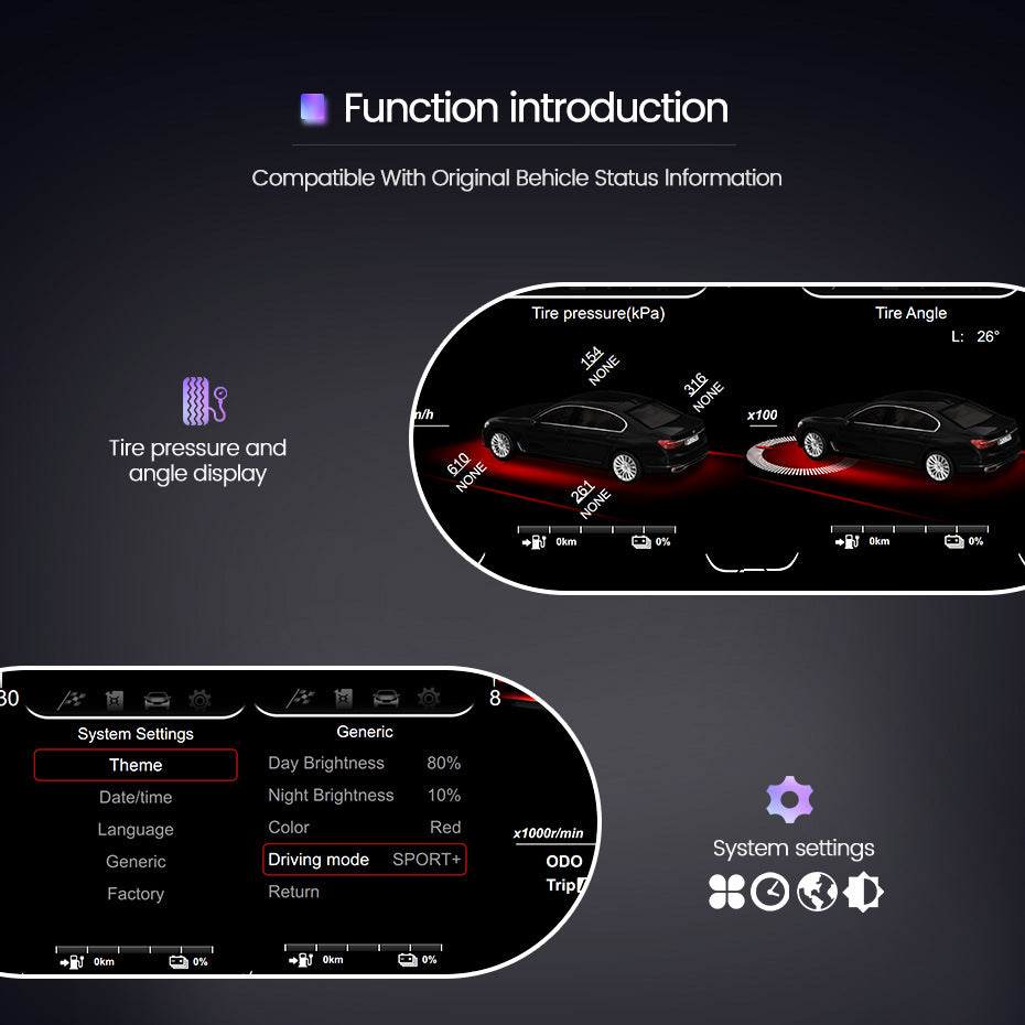 Compatible with BMW 3 Series E90 E91 E92 E93 new HD electronic full LCD instrument panel 11-inch