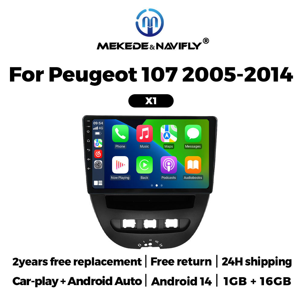 Applicable to Peugeot 107 2005-2014 Android Car GPS Navigation MP5 Bluetooth Player Carplay