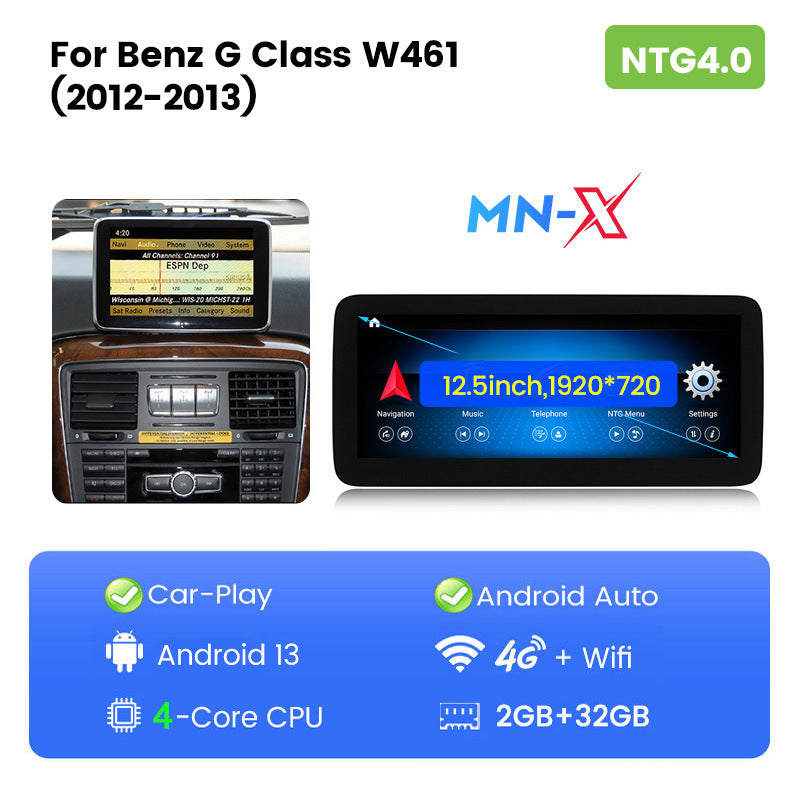Compatible with Mercedes-Benz G-Class W463 G63 2012-2019 MN-X Android Large-Screen Central Control Navigation Radio