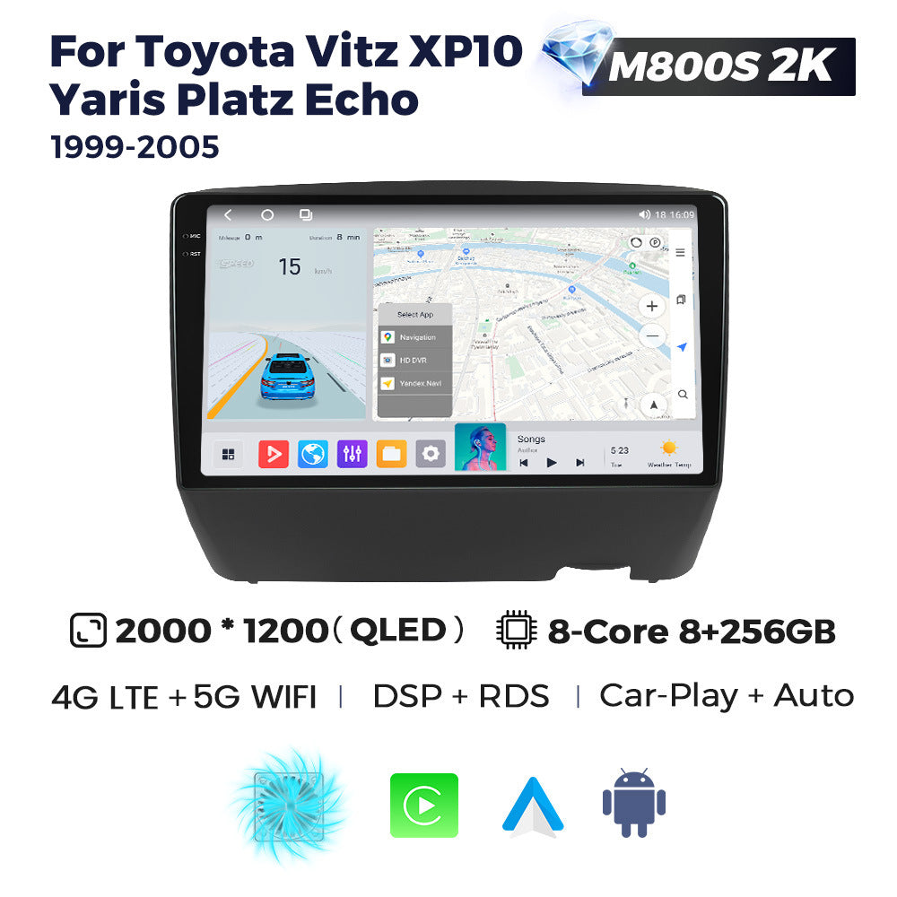 Suitable for Toyota Vitz XP10 Yaris 99-05 Android large screen central control navigation radio Carplay