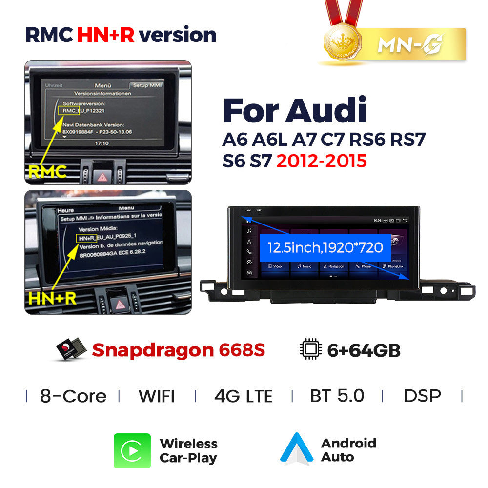 Applicable to Audi A6 A7 C7 S6 2016-2020 Android large screen central control car navigation Bluetooth Carplay