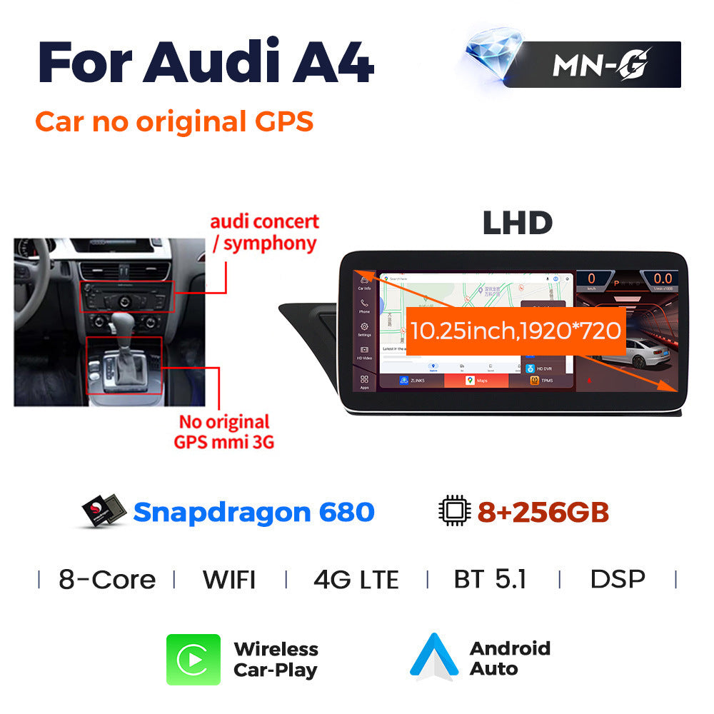 Suitable for Audi A4 A5 B8 2009-2016 Android large screen central control car navigation Bluetooth Carplay